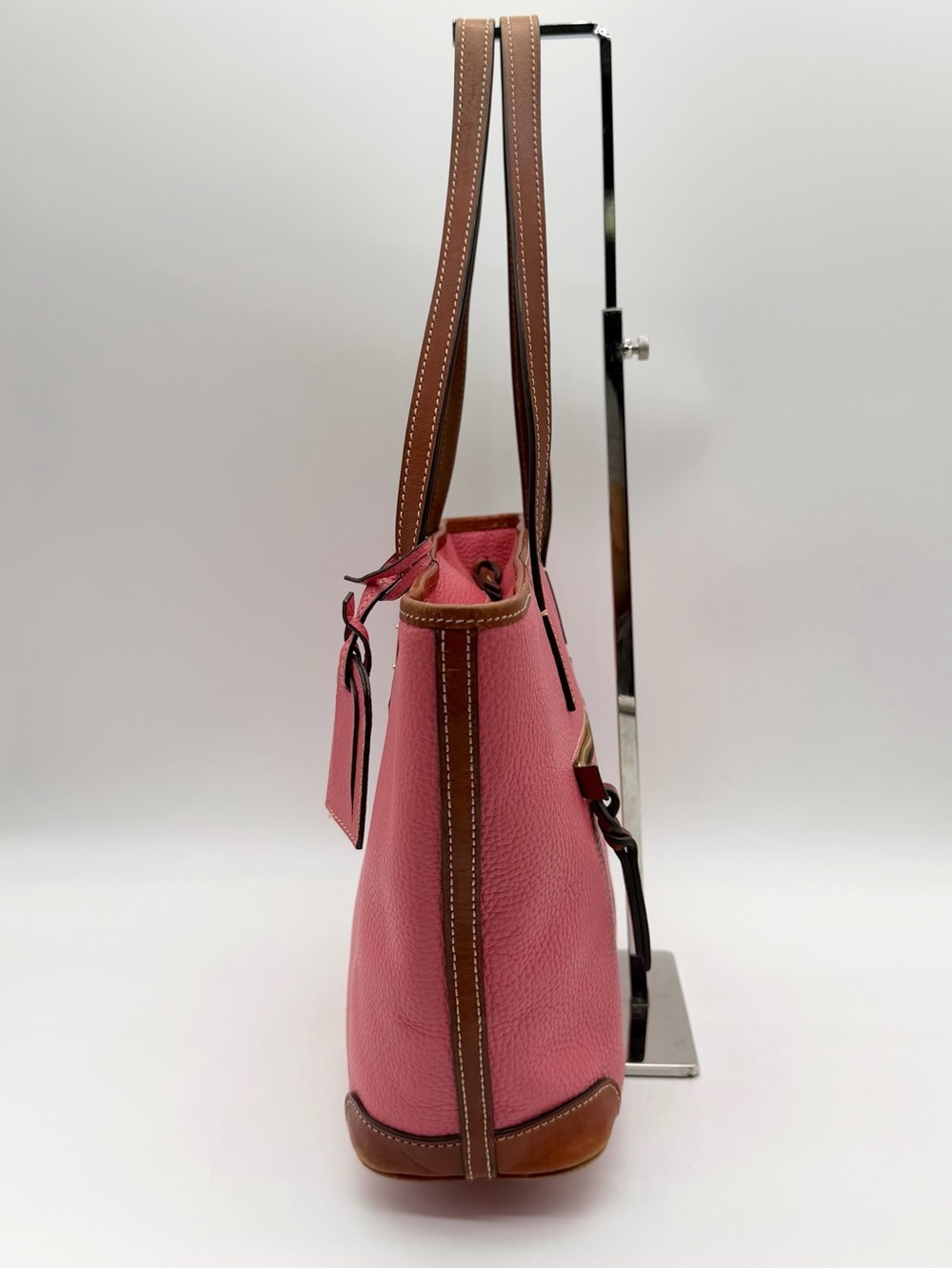 Dooney & Bourke Charleston Leather Tote Shoulder Bag Charm Bubble Gum Zip Large - Picture 6 of 14